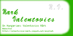 mark valentovics business card